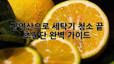 ✨구연산으로 세탁기 청소 끝!✨ 초간단 완벽 가이드🧽